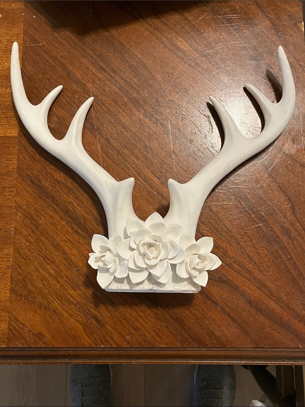 Threshold White Floral Antler Decorative Hook